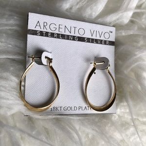 Argento Vivo gold played hoop earrings